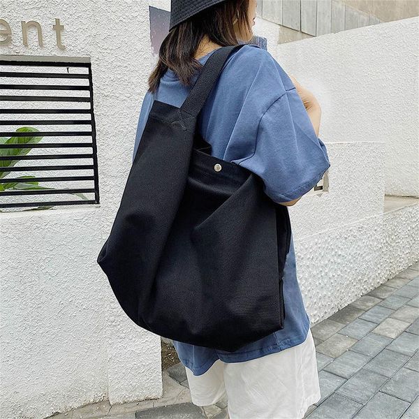 

canvas shopping bag 2021 large capacity conventional tote fashion solid color women's shoulder handbag simple bags evening