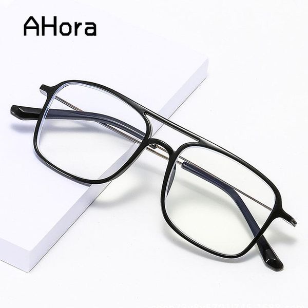 

sunglasses ahora classic square double beam reading glasses frame reader oversized anti blue light presbyopia eyeglasses +1.5+2.0+2.5+3.0, White;black