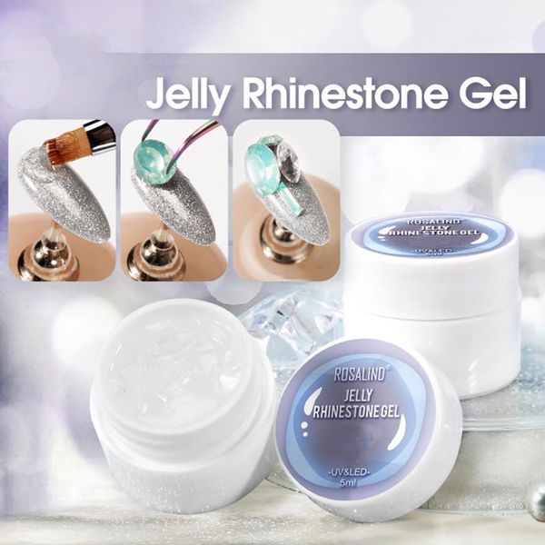 

nail gel 5ml no wipe rhinestone coat strong adhesive art glue uv led soak off varnish manicures beauty, Red;pink