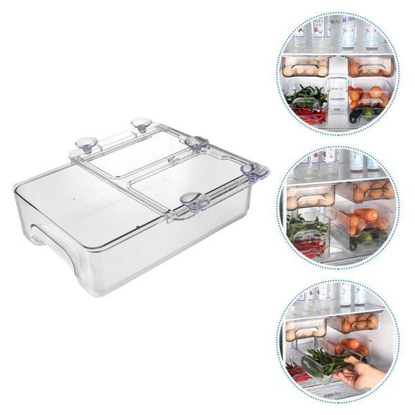

1pc kitchen egg storage box refrigerator case preservation hooks & rails