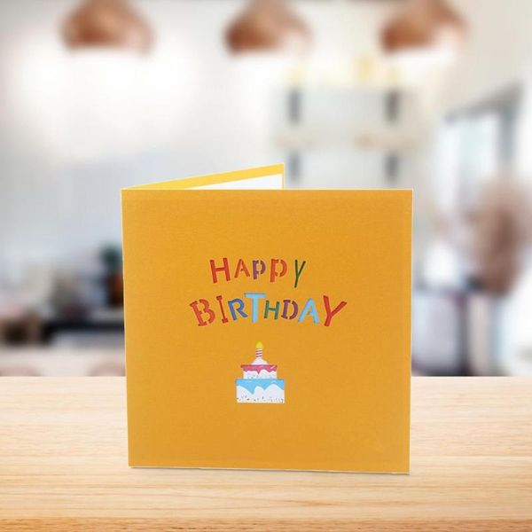 

greeting invitation card handmade paper carved birthday cake celebrate supply invitations letter cards