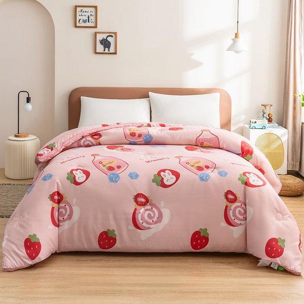 

comforters & sets spring autumn quilt duvet floral print warm blue pink