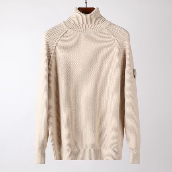 

cptoney astone is lan d men's sweaters designer thick high collar, White;black