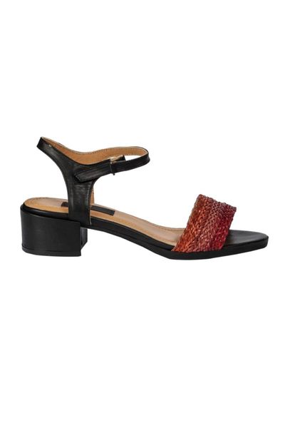 

sandals women's red genuine leather 3572, Black