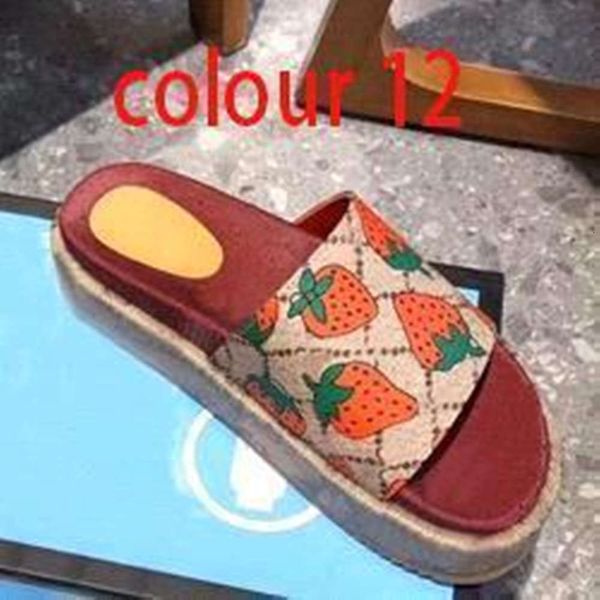

newset classic woman strawberry beach thick bottom shoes platform alphabet lady sandals leather high heel slippers, Black