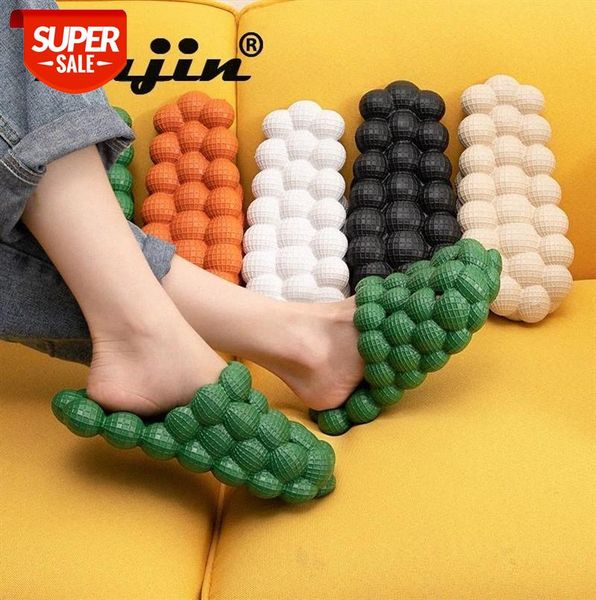 

fujin slippers women's summer new cool bubble shoes fashion slides breathable 2021 home massage foot bed men #wx1z, Black