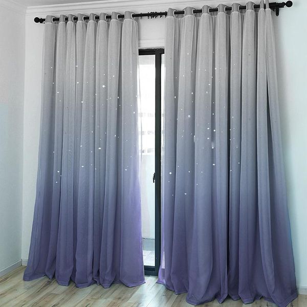 

curtain & drapes modern gradient color window tulle curtains for living room bedroom organza voile el decoration blue sheer