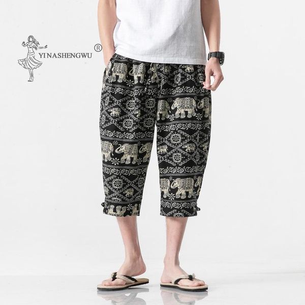 

ethnic clothing japanese style pants asian clothes japan kimono vintage calf-length male hip hop plus size cropped loose casual, Red