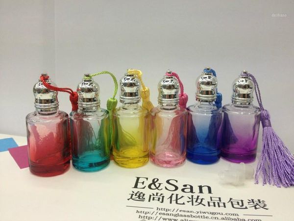 

pz06-15ml cylindrical color tassels perfume roll on glass bottle 100pcs/lot1