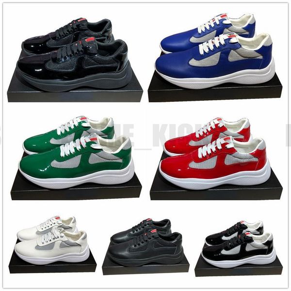 

men fashion shoes america's cup patent leather and nylon luxury sneakers