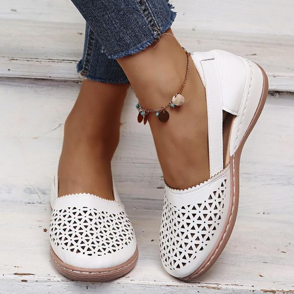 

sandals women's summer wedge closed toe hollow woman shoes casual slip on sandalias de verano para mujer, Black