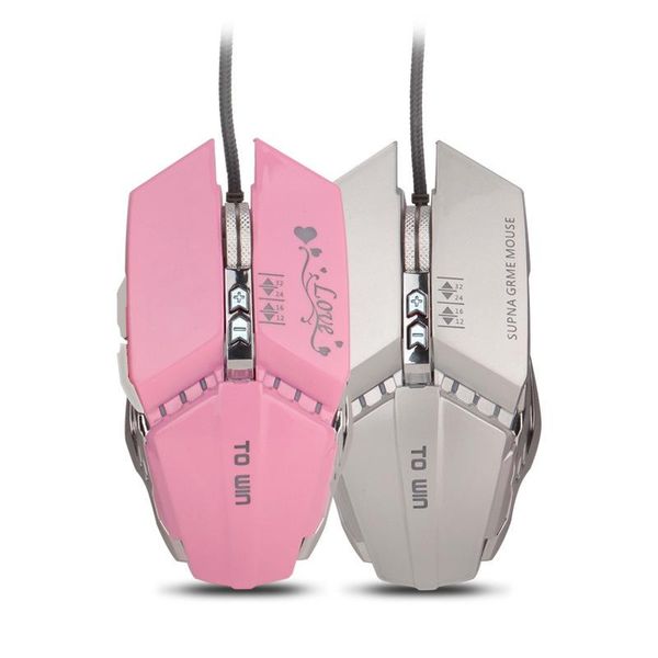 

usb wired gaming mouse metal mechanical macro programming computer 3500 dpi 4 color breathing light 2 mice