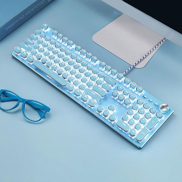 

professional pc keyboard set punks backlit wired compatible windows systems mechanical slim gaming mouse combos