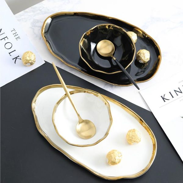 

cups & saucers salad fruit bowl luxury dinner serving golden white ceramic cup and saucer dessert with spoon creative tasas tableware af50bd