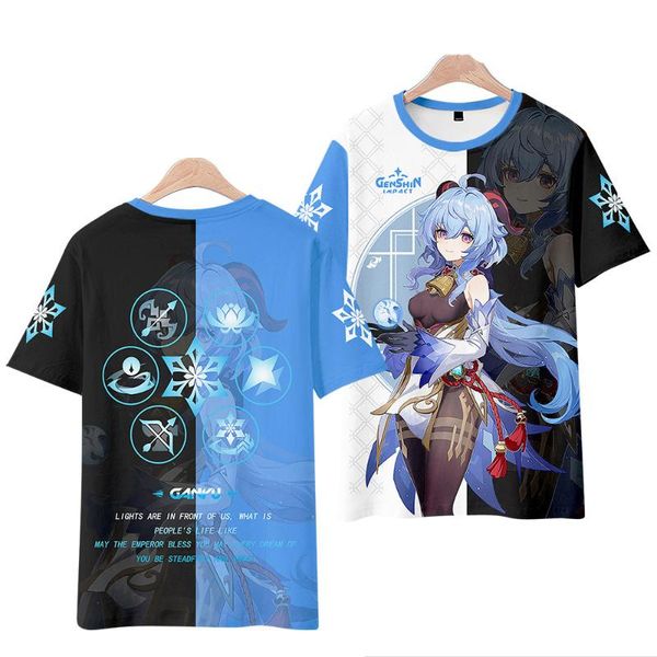 

men's t-shirts fashion clothes kids t shirt genshin impact summer hip hop 3d print men/women casual student personality breathable tee, White;black