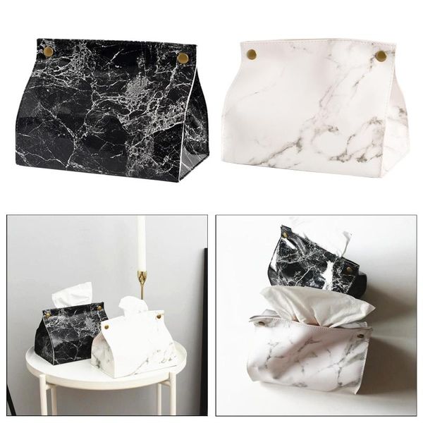 

stylish pu leather tissue box holder napkin case for home office car decor boxes & napkins