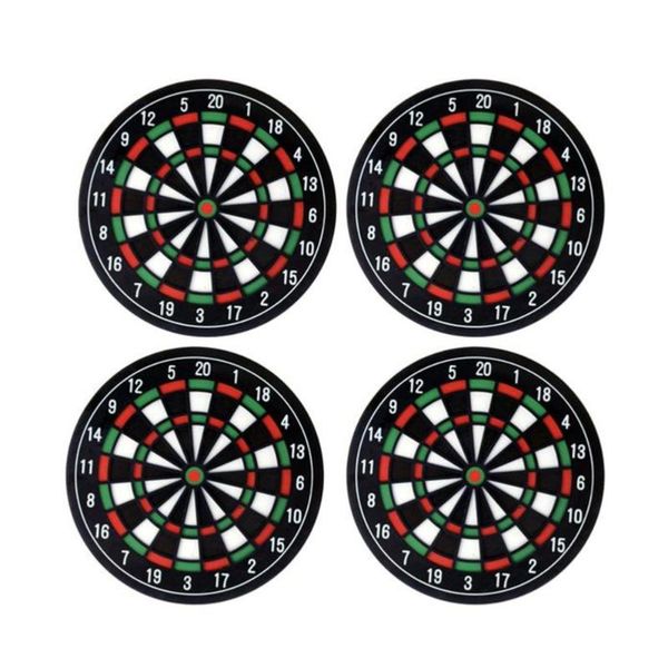 

mats & pads 4 pcs heat resistant creative dart board pattern cup mat drink