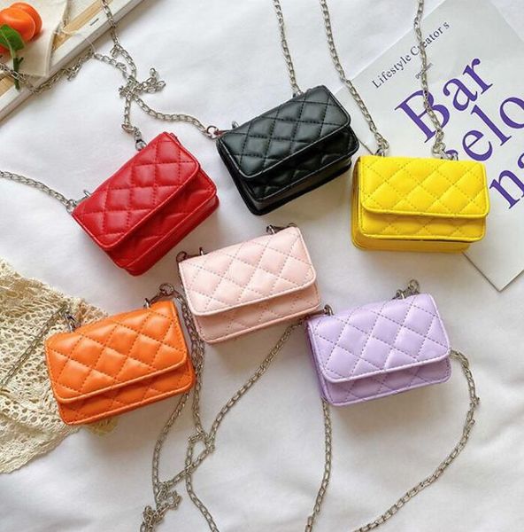 

children de@signer handbag girl princess pu chain messenger bag kids fashion metal single shoulder change purse, Black