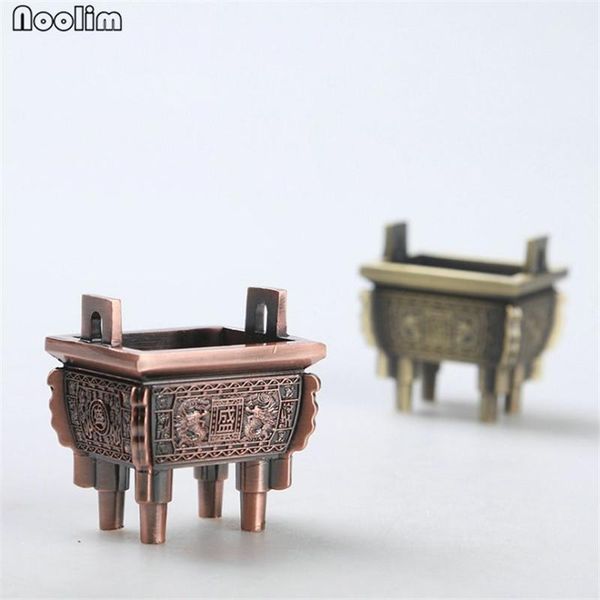

fragrance lamps noolim antique square tripod alloy incense burner lucky money good fortune ornament home teahouse decor