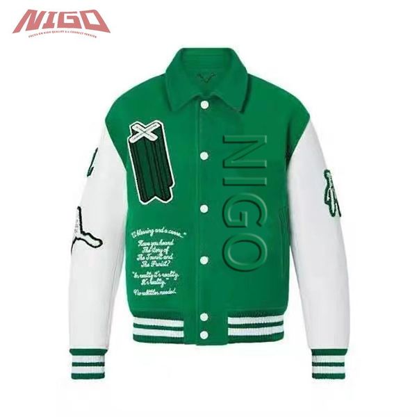 

women's jackets nigo 20  jacket coat real leather baseball uniform #nigo1565, Black;brown
