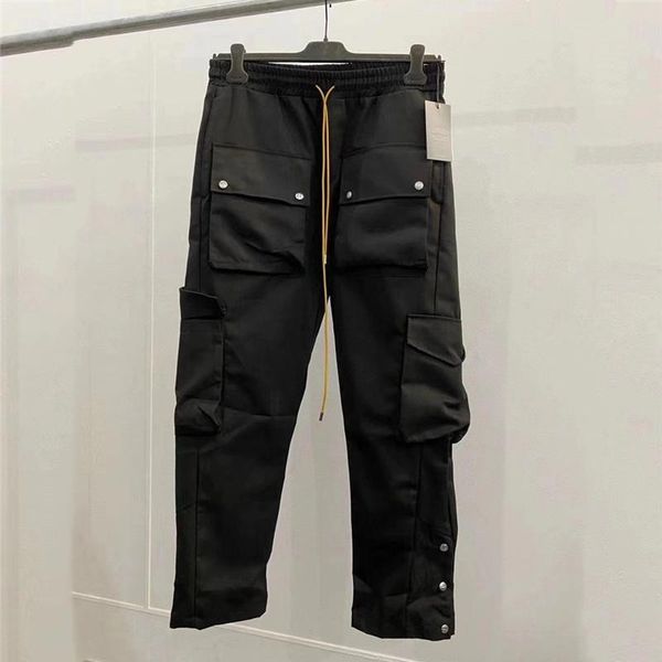 

men's pants 2021ss men women 1:1 -quality cargo multifunctional flap pockets overalls mens clothing, Black