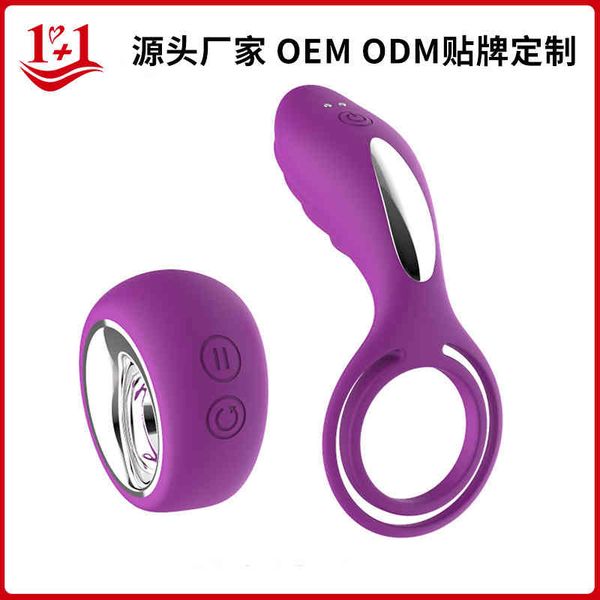 

aihia men's sperm locking double ring invisible wearing clitoris husband and wife resonance massage wireless remote control masturbatio