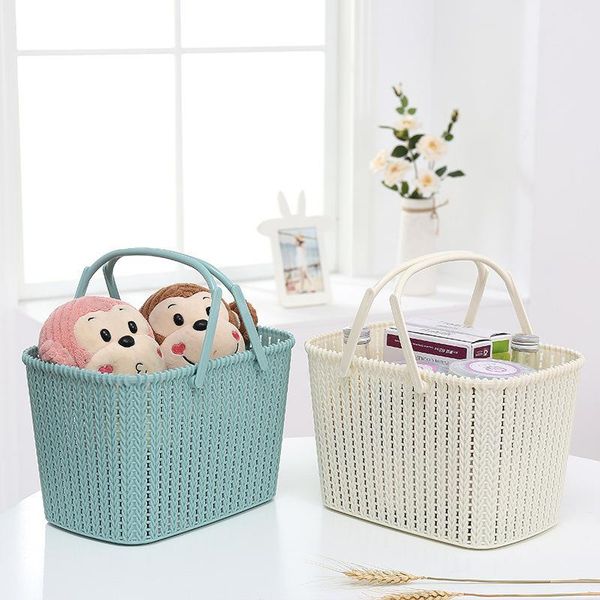 

storage baskets rattan woven plastic portable basket bath and shopping fruit