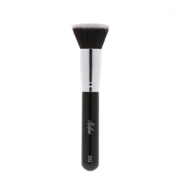 

fiber wool flat head powder brush contour single makeup even foundation1