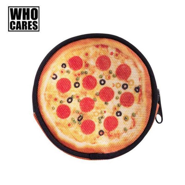 Padrão Pizza Moeda Impresso Bolsas Unisex Feminino Pequeno Change Zipper Casos Rodada Forma Poliéster Crianças Carteiras Meninos para todas as idades