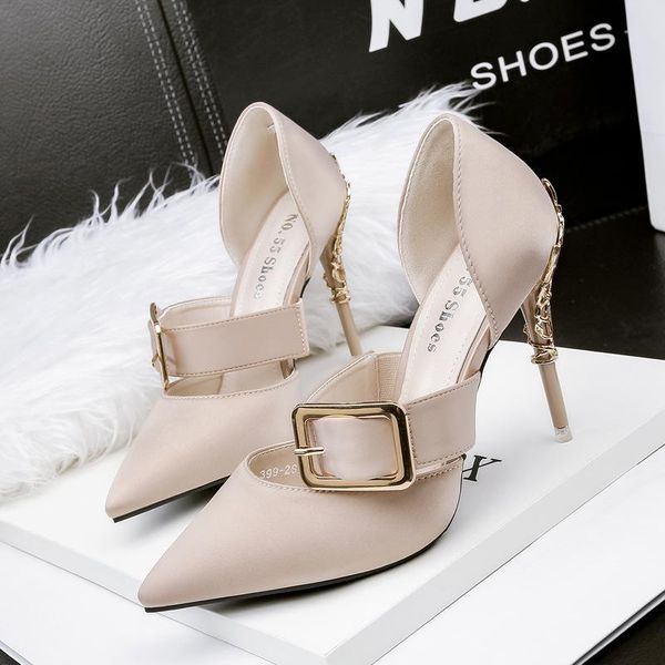 

dress shoes fashion pointed high heels pumps nightclub sandals stiletto metal heel party prom wedding, Black