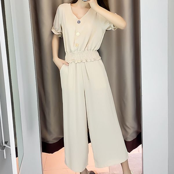 

pant summer foreign style fashion piece defines clothes of women sleeves elegant chiffon + pants wide leg, White