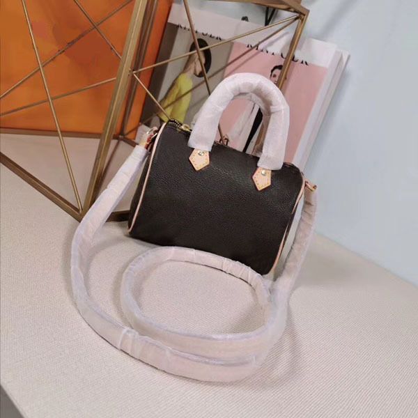 

m61252 the women leather nano speedy boston bags inclined shoulder bag pillow mono handbag crossbody bags