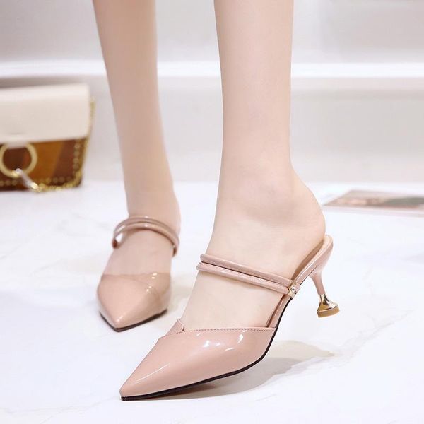 

slippers the korean version of summer and fine with baotou fashion temperament wear a pair shoes two cold drag uik90, Black