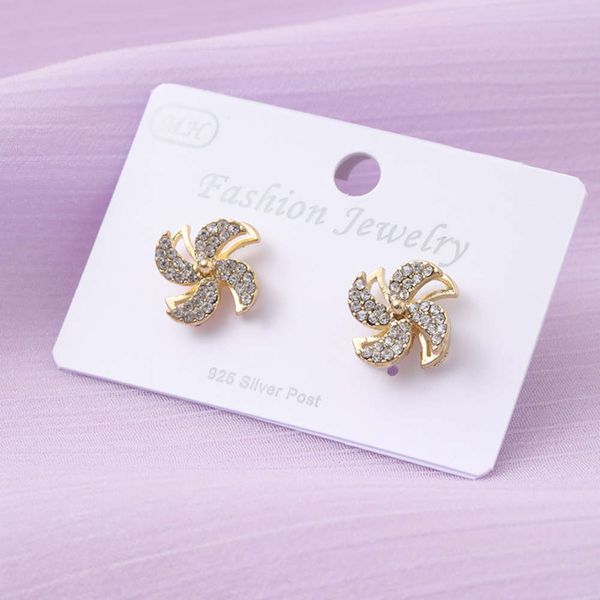 

rotary windmill alloy inlaid earrings personalized temperament simple