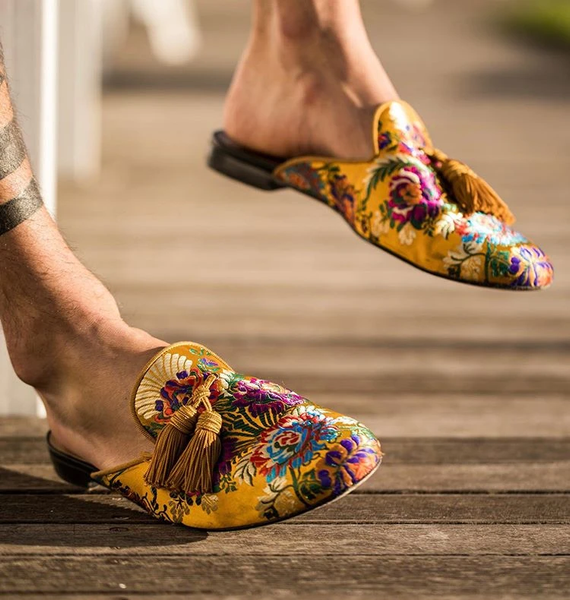 

Men Pu Leather Shoes Casual Shoes Dress Shoes Brogue Spring Vintage Classic Male Casual Spring/autumn Slippers Men F522, Gold