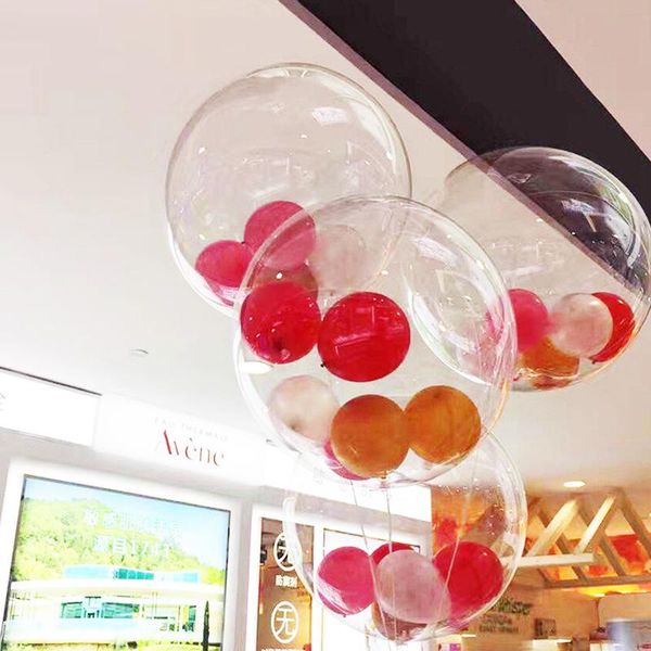 

party decoration 18/20/24/36inch bobo balloon pvc transparent bubble helium balloons wedding birthday christmas decor globos 5pc