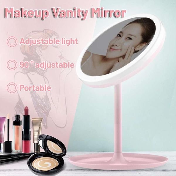 

compact mirrors usb led makeup mirror with lights touch screen dimmable lamp tableportable beauty cosmetic
