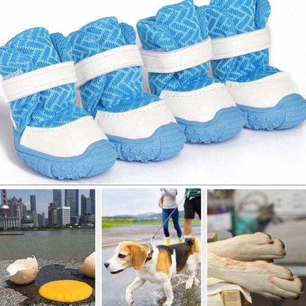 

dog apparel anti-slip shoes boots s-xxl size pink black blue breathable protector 4 pcs/lot