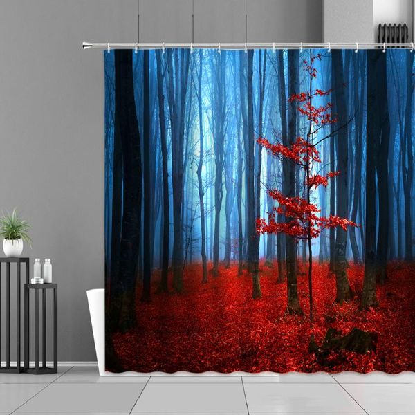 

mangrove forests shower curtain dense fog forest landscape bathroom decor cloth curtains with hooks waterproof bathtub partition