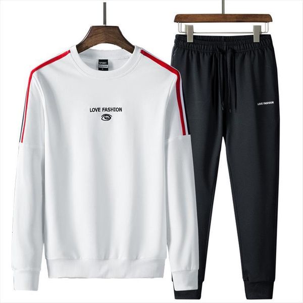 

fashion sportswear suits spring autumn mens tracksuits sets sweatshirt ankle length pants young male tracksuit clothing, Gray