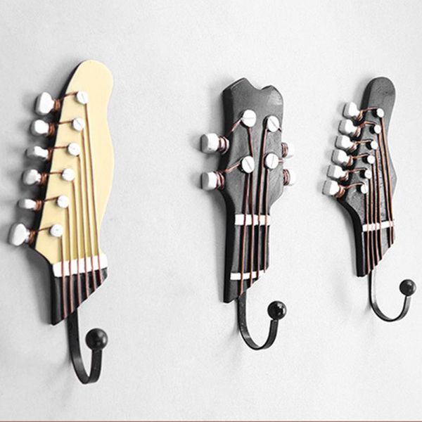 

hooks & rails 3 pieces of creative guitar-shaped wall hanging hook home decoration resin