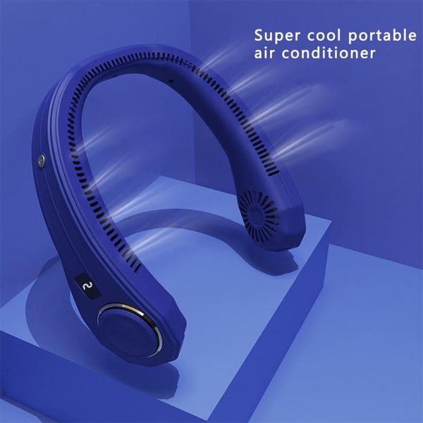 

electric fans hands portable digital display bladeless neck fan usb rechargeable mini personal adjustable speeds neckband