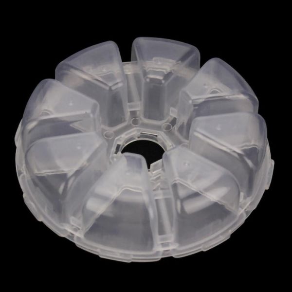 

1pc plastic round 8 grids fishing tackle box storage case holder transparent clear bead jewelry boxes organizers accessories