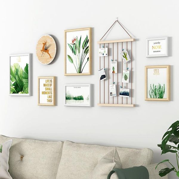 

frames and mouldings modern style 6 pieces creative small fresh po frame with clock wall hanging kid room decor picture combination 4 colors