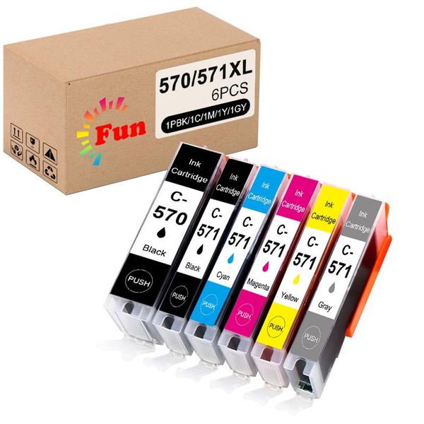 

ink cartridges fun printing for canon pixma mg5750 mg5751 mg5752 ts ts5051 ts5053 mg6851 mg6852 pgi-570 cli-571 compatible cartridge