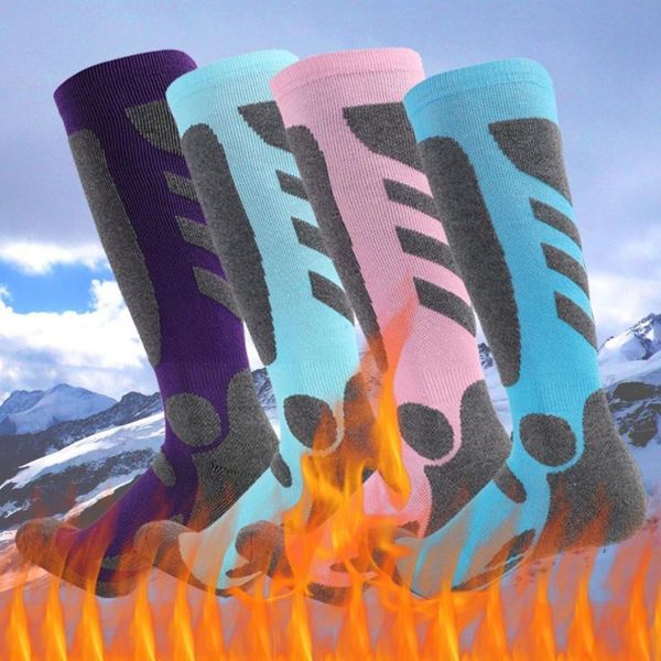 

sports socks woman's ski winter warm outdoor mountaineering thick climbing stockings, Black