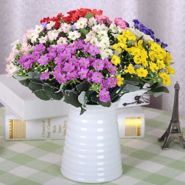 

1pcs 6 branches 36 heads simulation milan silk flowers diy art wedding home decorative fake flower crafts ornaments shooting props