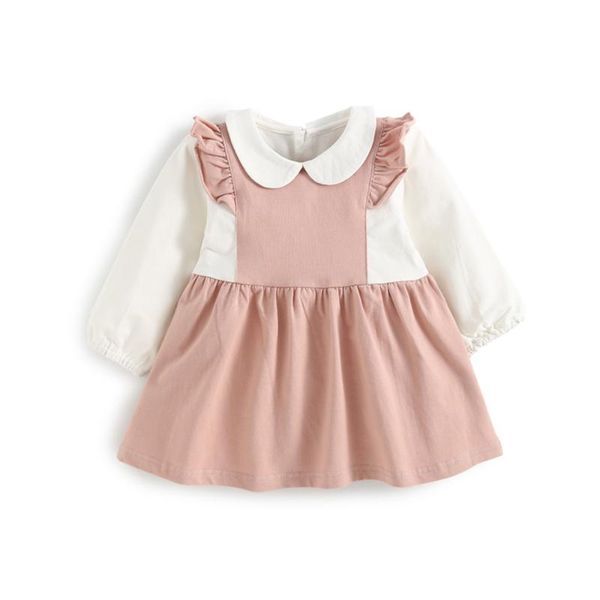 

girl's dresses spring autumn girls clothes kids fashion cotton for casual doll collar lapel dress baby girl party children clothing, Red;yellow