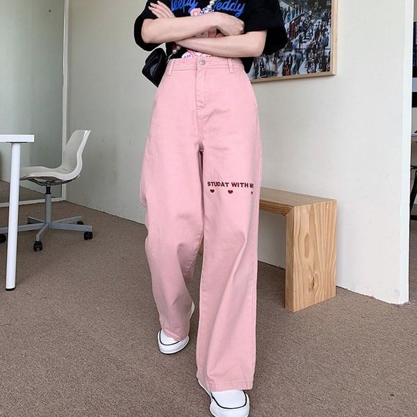 

women's jeans ytx1022 summer 2021 loose straight wide-leg pants drape mopping high-waisted, Blue