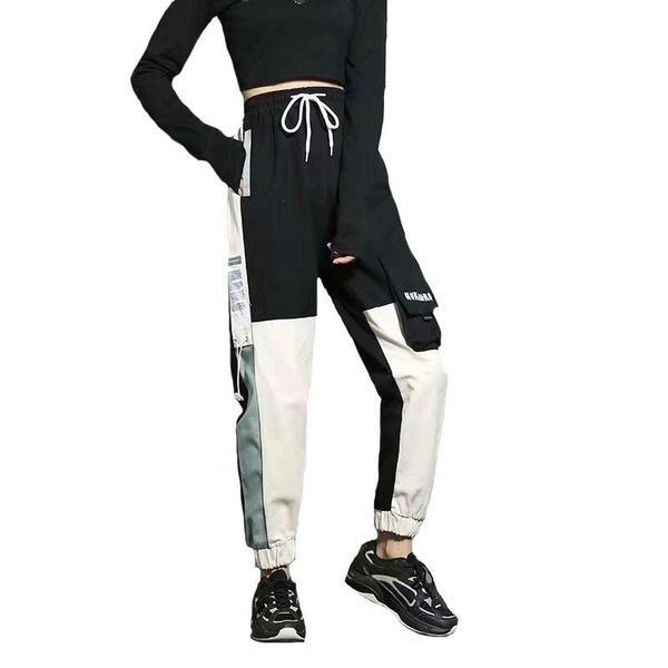 

men's pants streetwear men woman jogger harem black side pockets hip hop sweatpants fashion mens 2021 elastic waist casual trousers